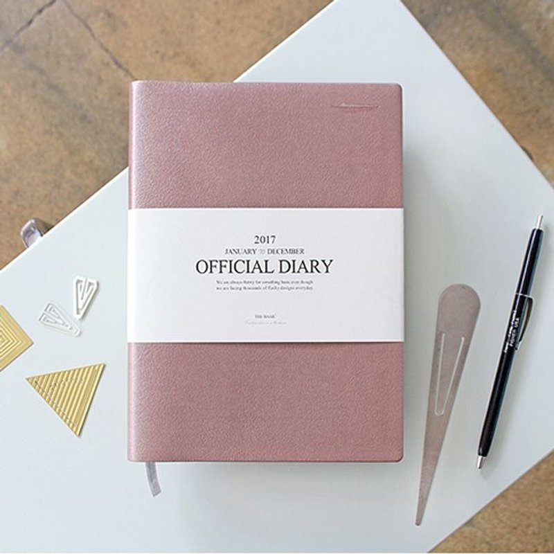indigo-手帐年历-The basic皮革A5月志(万年历) V3-玫瑰金,IDG71289 - 笔记本/手帐 - 纸 粉红色