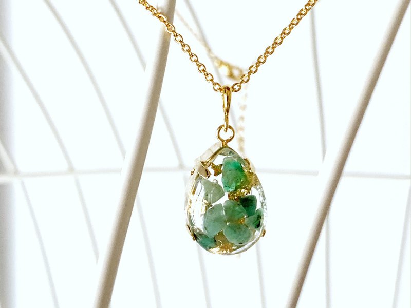 Unisex [May birthstone] Emerald necklace (pendant) that brings good luck - 项链 - 半宝石 绿色