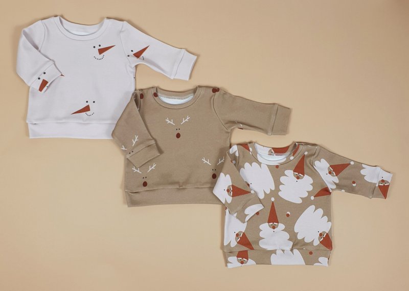 Christmas baby sweatshirt, baby boy sweatshirt,baby girl sweatshirt,baby sweater - 童装上衣 - 棉 多色