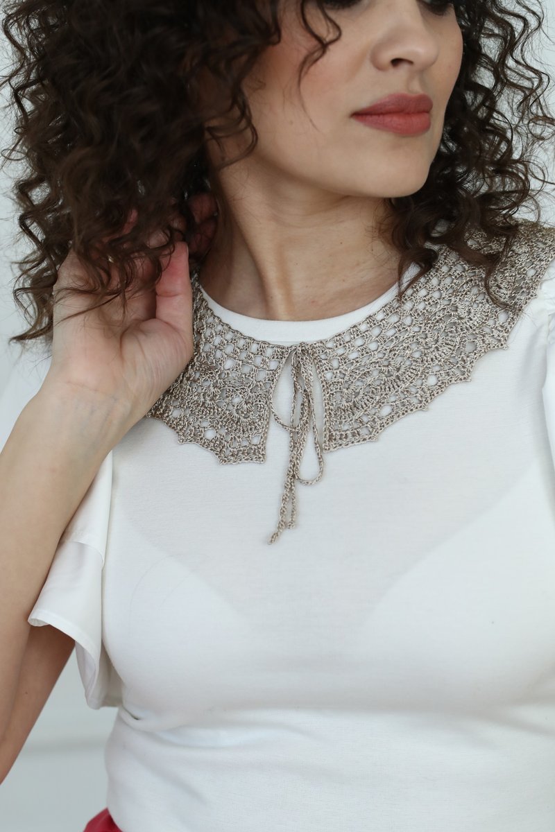 Collar neck decoration lace necklace SILK - 锁骨链 - 其他人造纤维 