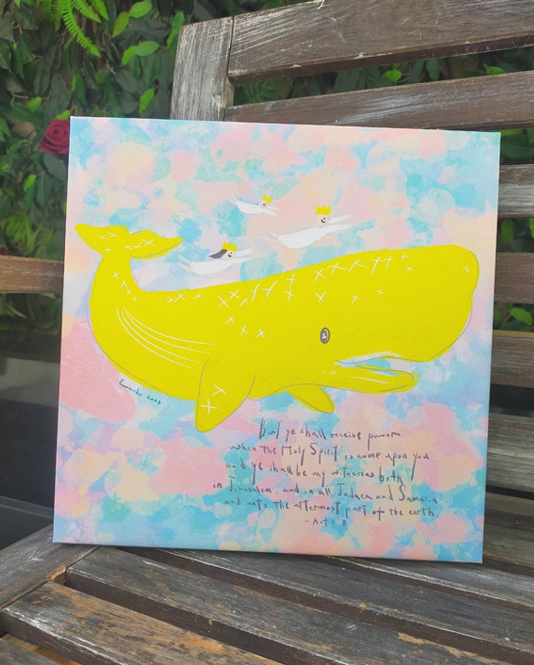 福音无框画 -【当圣灵降临在你们身上】 - 海报/装饰画/版画 - 纸 黄色