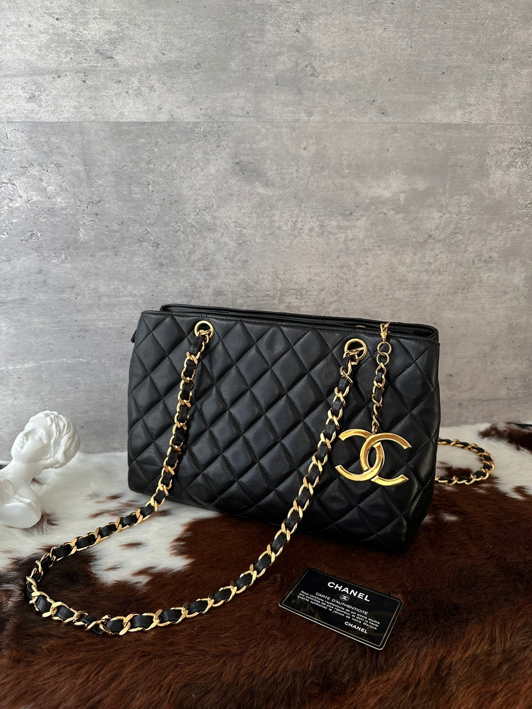 中古包 CHANEL 香奈儿 大 CC 长型链条肩背包 - 手提包/手提袋 - 真皮 黑色