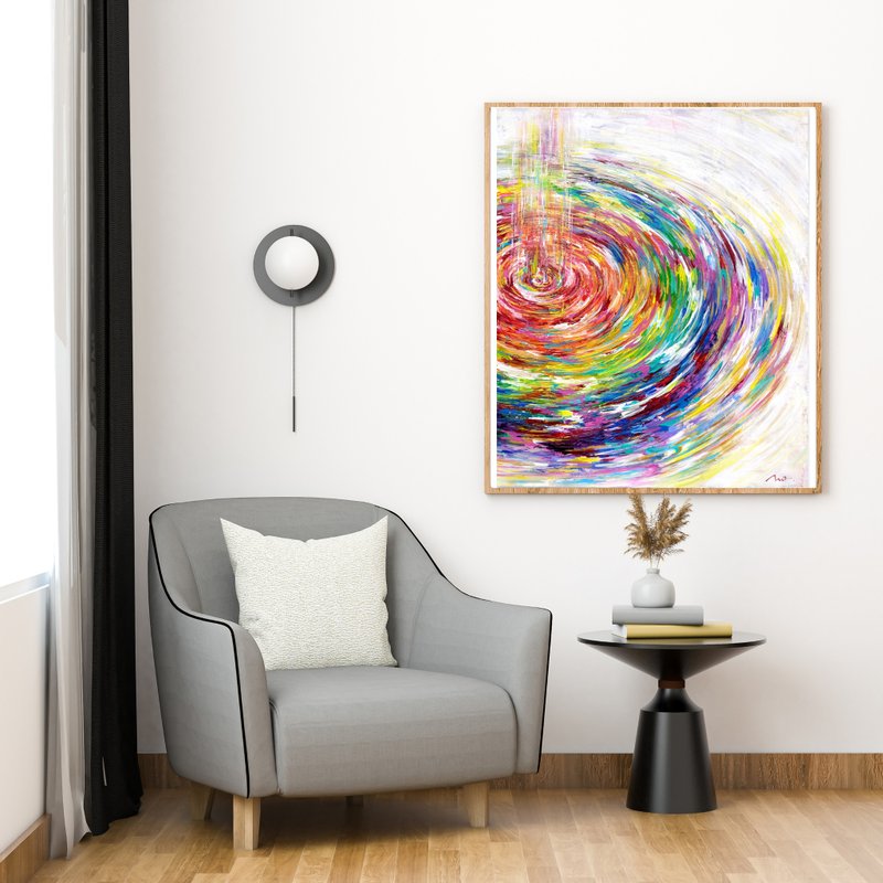 【独一无二的原画】彩虹色彩和谐彩虹脉轮彩虹彩虹圈抽象画室内 - 海报/装饰画/版画 - 压克力 多色