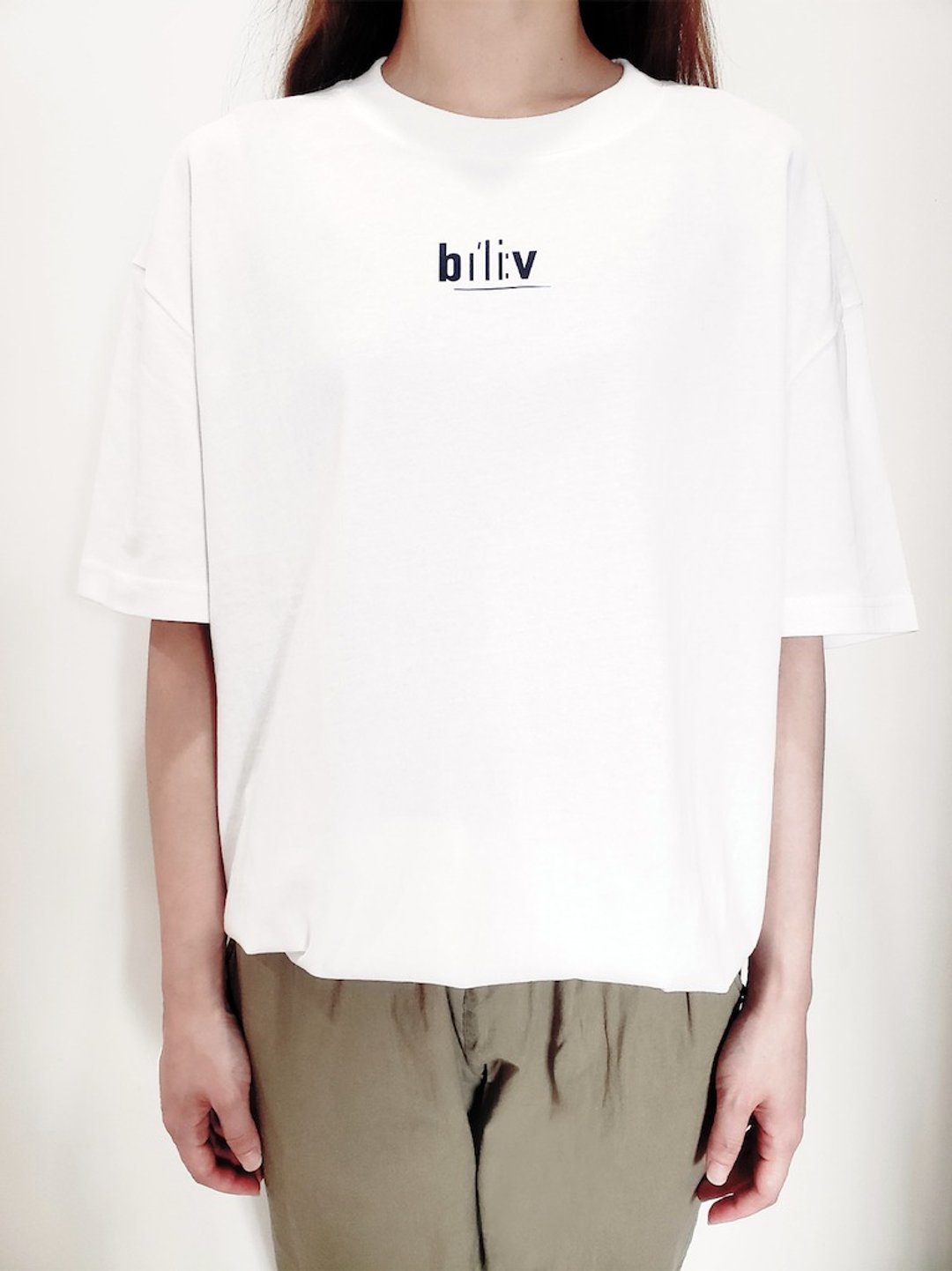 原創 Believe系列 女生特制 Oversize落肩款T-shirt - 女装 T 恤 - 棉 白色