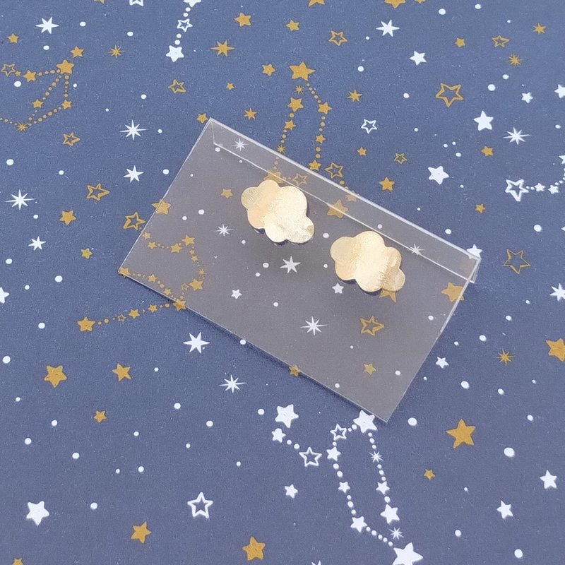 黄铜云朵耳环 - 耳环/耳夹 - 铜/黄铜 金色