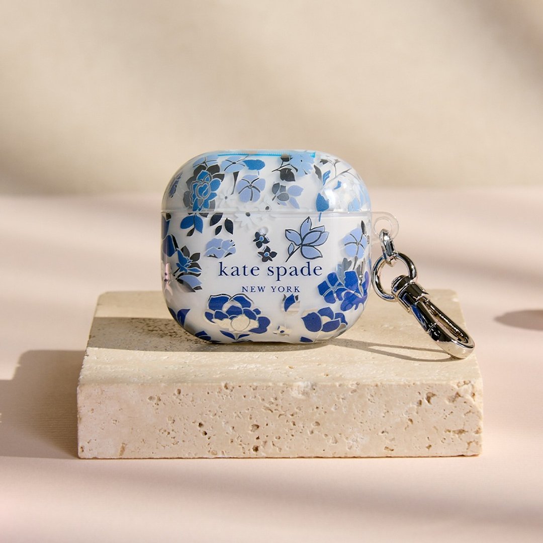 【kate spade】AirPods 4 耳机保护壳套 皇室蓝 - 耳机收纳 - 其他材质 蓝色