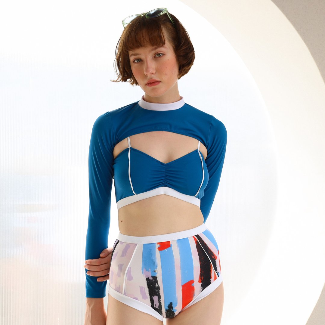 Primary balero 长袖配饰 –  藍色 / 泳裝 (分开售卖) 052BLUE - 女装泳衣/比基尼 - 尼龙 蓝色