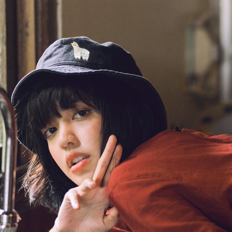 bucket hat - alpaca - embroidery - 4 Colors - 帽子 - 棉．麻 多色