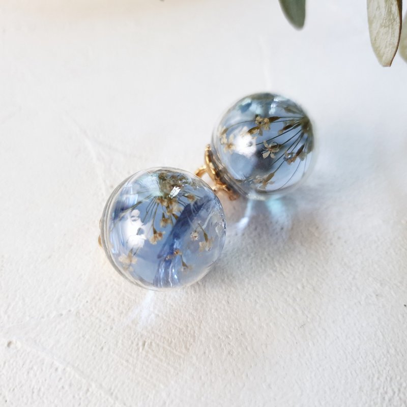 烟花 。 湖蓝 - 夹式耳环、针式耳环 - 第二批颜色较深请注意 - 耳环/耳夹 - 硅胶 蓝色