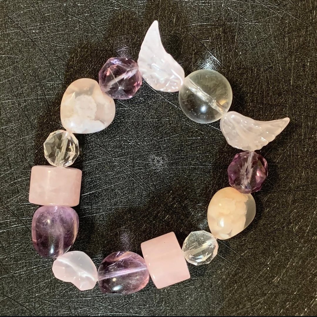 Crystal.EAA 天使系列 大天使Archangels 紫水晶 粉水晶 白水晶 - 手链/手环 - 水晶 粉红色
