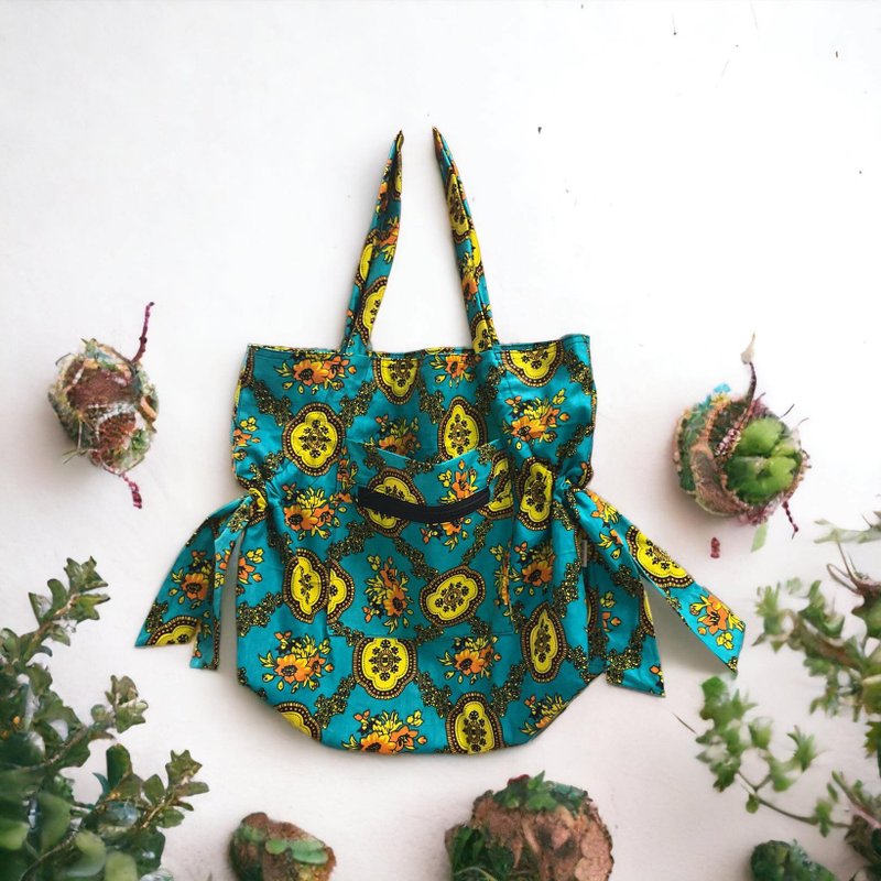 斜背包 手提包 手工包 非洲印花包 可调式背带 绿色 - 手提包/手提袋 - 棉．麻 绿色