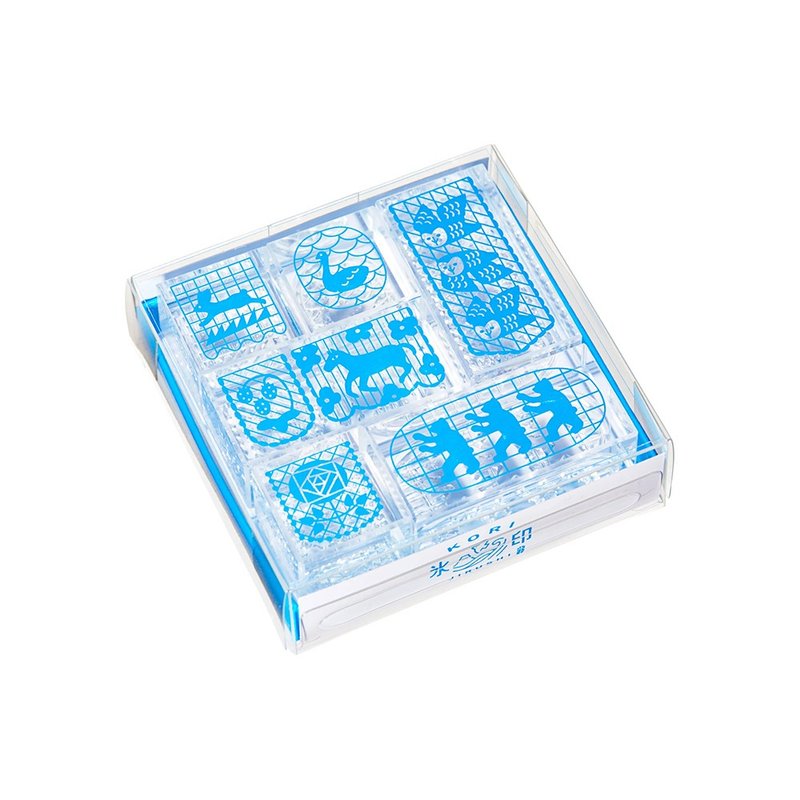 【KING JIM】HITOTOKI 冰块水晶印章 SET 旗帜 - 印章/印台 - 其他材质 透明