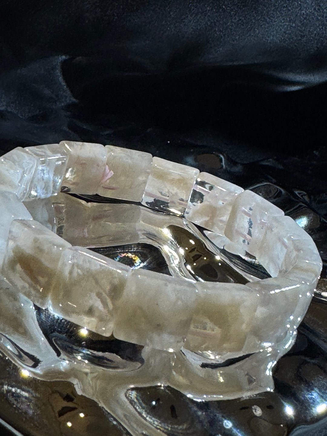 纯净之光。雪花幽灵 手排 手链 手珠 手串 水晶 手环 - 手链/手环 - 水晶 白色