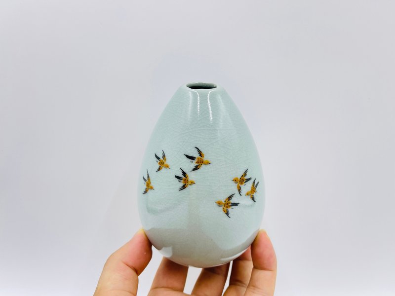 汝窑陶瓷手工手绘花插 - 摆饰 - 瓷 透明