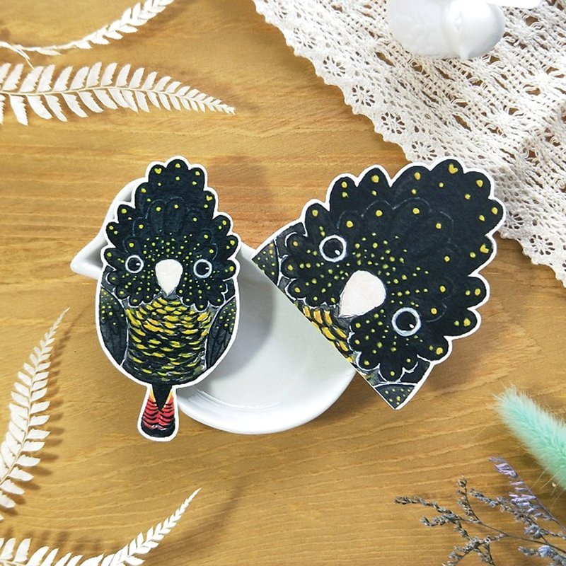 Rolia's 手作 红尾黑巴丹 鹦鹉 防水贴纸 - 贴纸 - 纸 多色