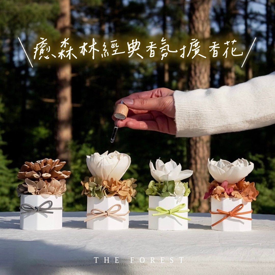愈森林经典香氛扩香花 (赠送5ml香氛油) - 香薰/精油/线香 - 植物．花 绿色