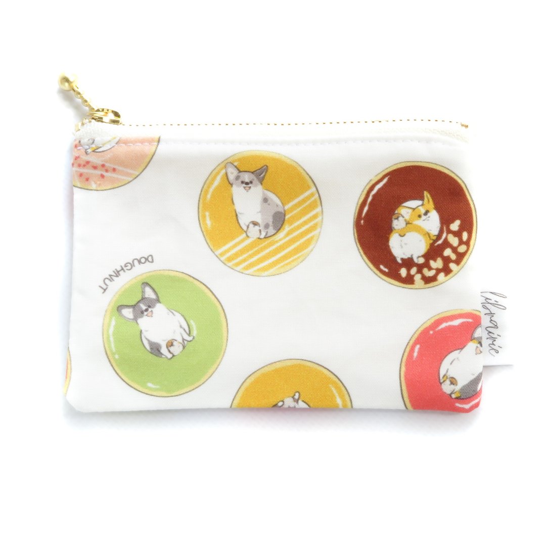 Kogipochi Corgi, Sparrow, Donut and Coin Case Card Case - 化妆包/杂物包 - 棉 多色