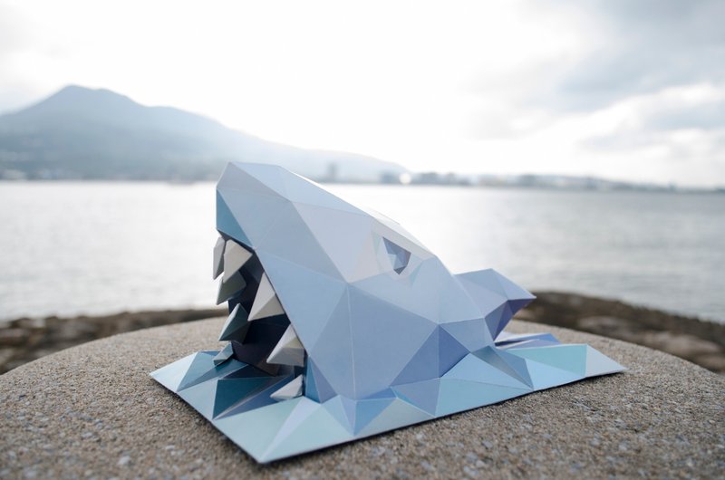 鲨鱼小铺 Low-poly风格 纸模型-鲨鱼 - 木工/竹艺/纸艺 - 纸 蓝色