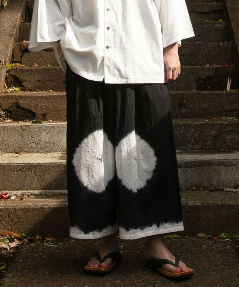 【热门预购】暮蓝禅风水影流纹扎染轻盈宽裤 (3色) 7IA-4218 - 男士长裤 - 棉．麻 