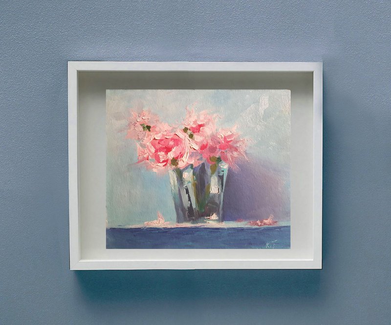 抽象花画玫瑰原创艺术Impasto绘画静物艺术 - 墙贴/壁贴 - 其他材质 红色