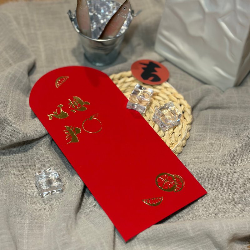 心想事成烫金红包袋 - 同款 6 入/组 赠送金属书签 新年红包袋 - 红包/春联 - 纸 红色