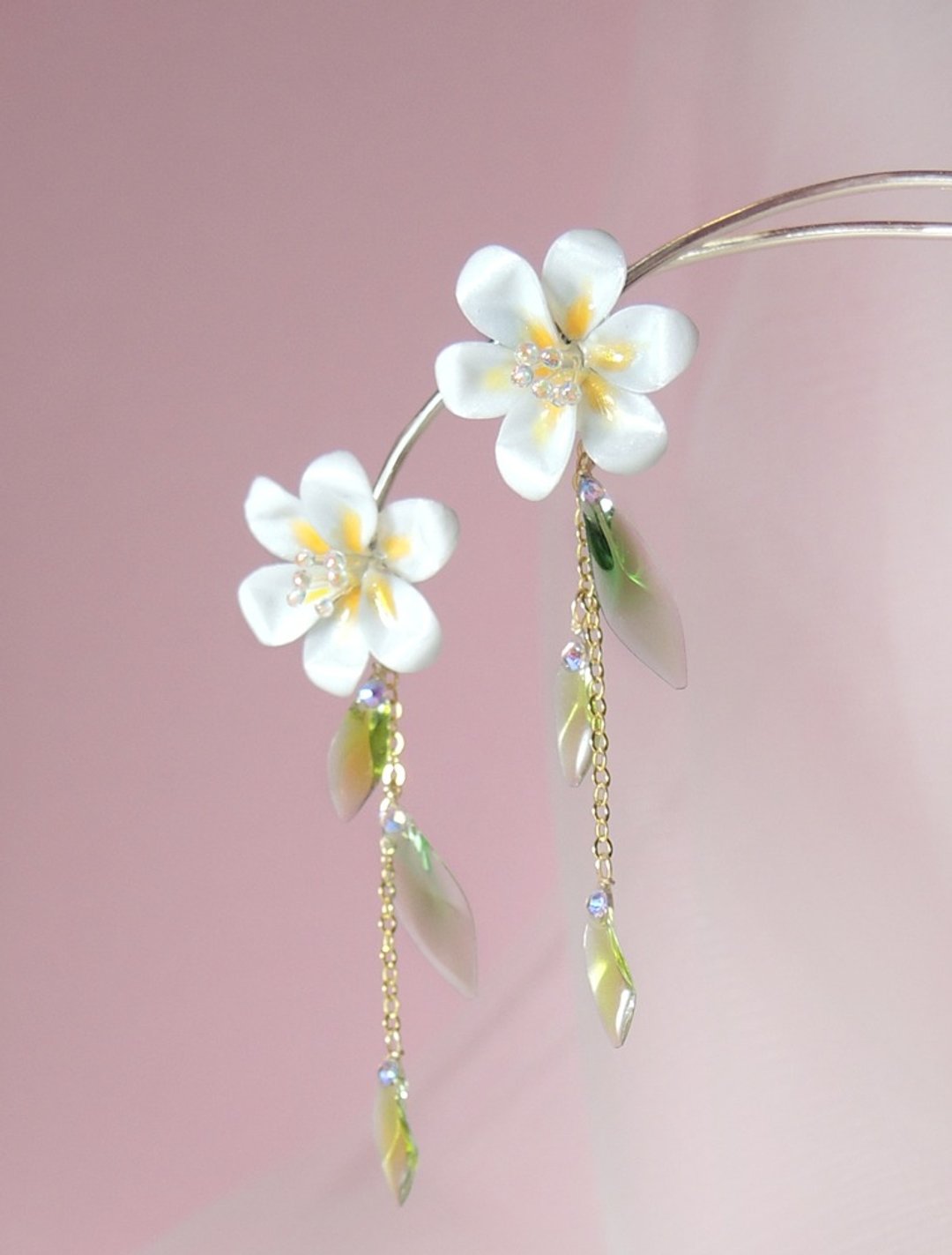 百合花系列一/耳针/耳夹 - 耳环/耳夹 - 其他材质 多色