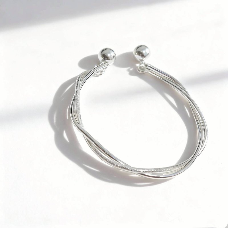 双线条扭结纯银手环 - 手链/手环 - 其他金属 