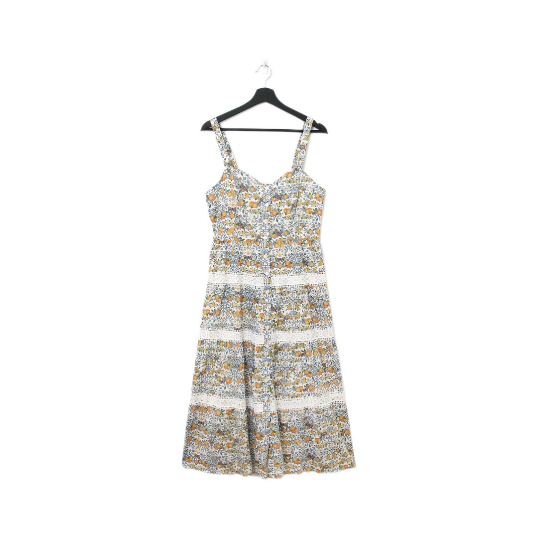 Back to Green-复古长洋装 花园中的柠檬树 Ls-05//vintage dress - 洋装/连衣裙 - 棉 