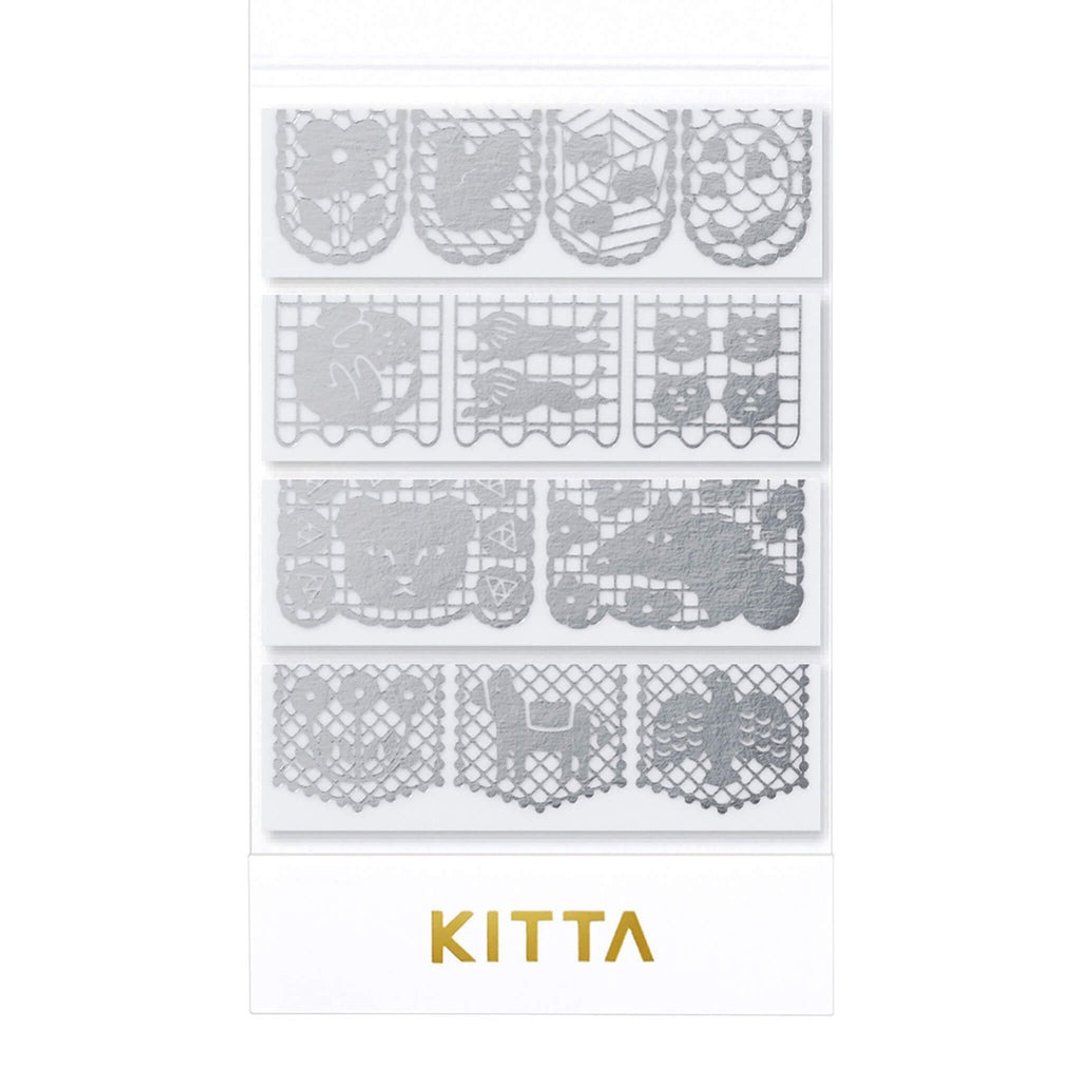 KING JIM KITTA 随身携带和纸胶带 第 13 弹/透明银箔/ 蕾丝 - 贴纸 - 纸 多色
