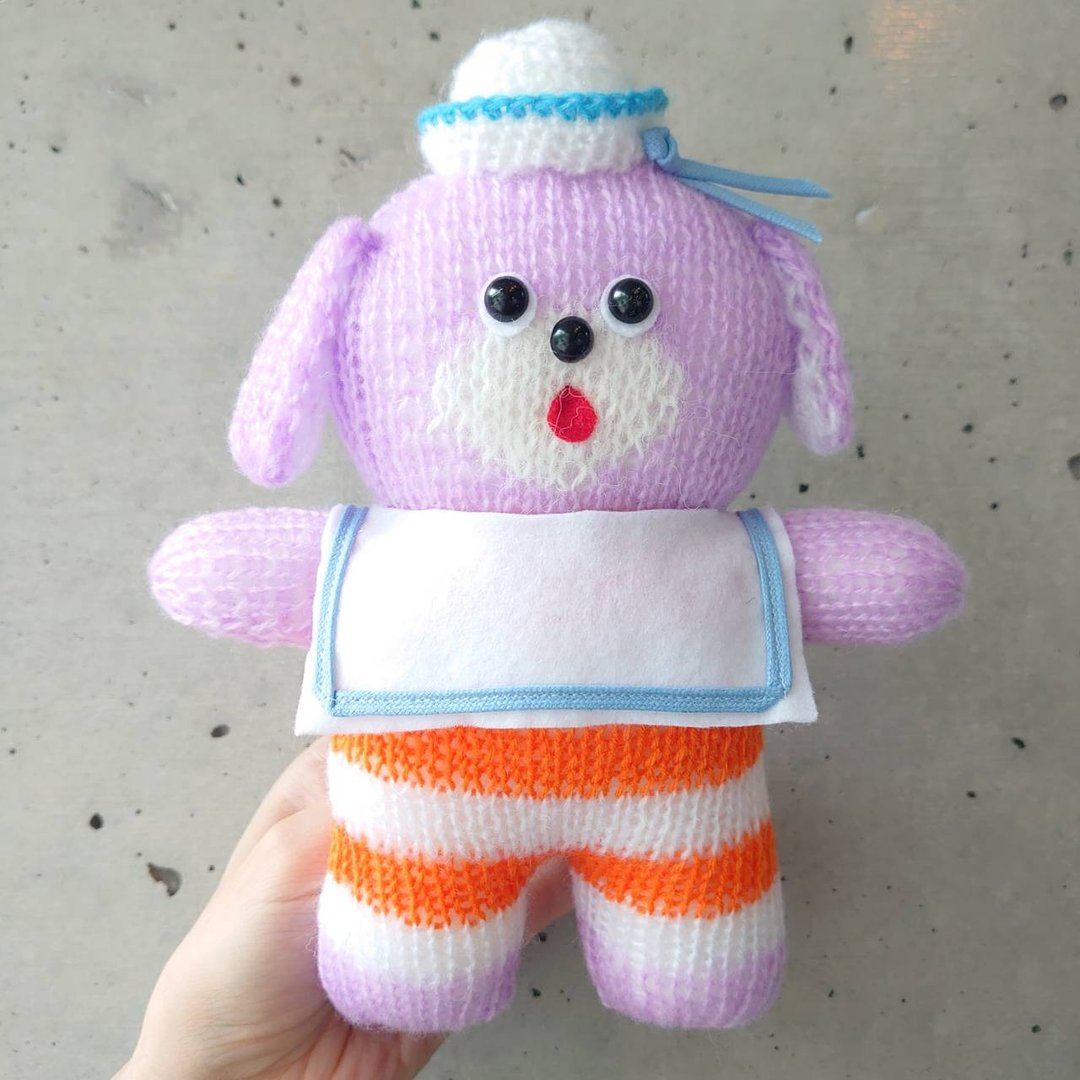 毛绒动物 amigurumi 兔子手提包 - 玩偶/公仔 - 羊毛 紫色