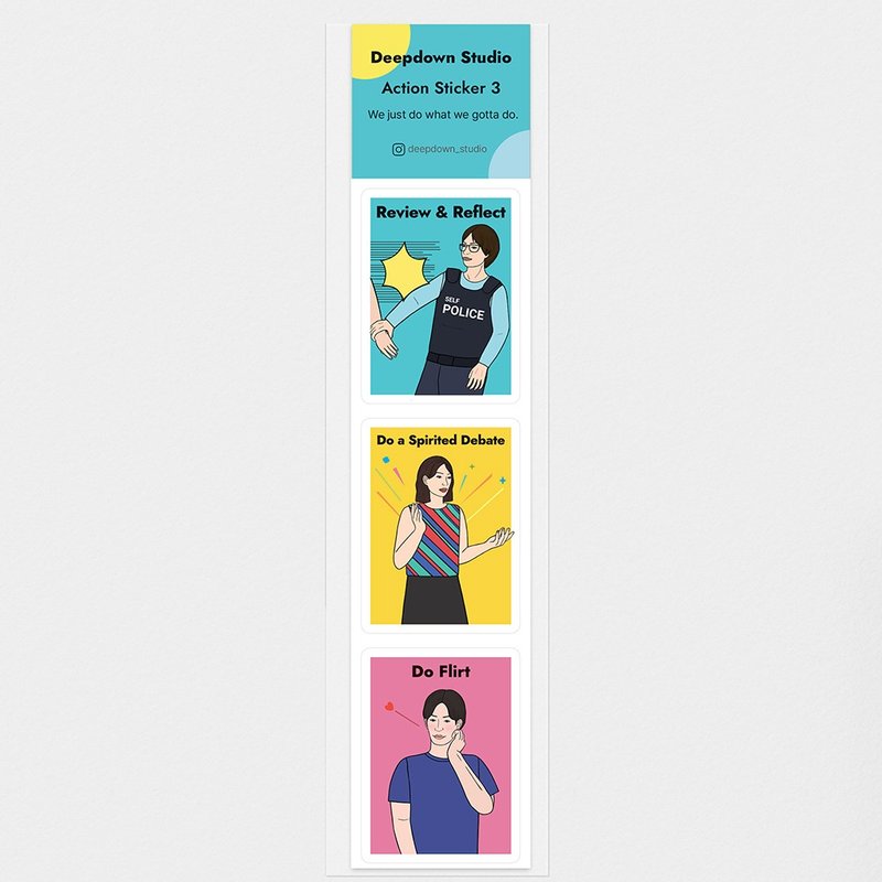 动作贴纸 akushonsutekka3 - 贴纸 - 纸 多色