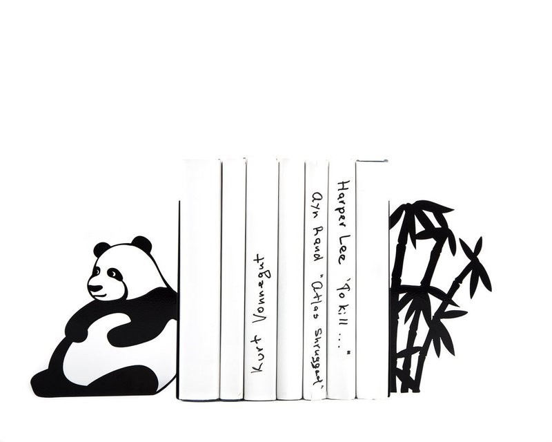 Unique bookends - Sitting Panda - // Jungle nursery theme // Free shipping // - 摆饰 - 其他材质 黑色