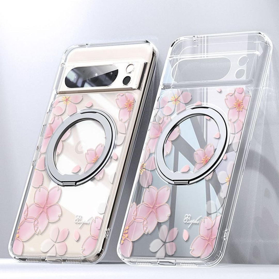 apbs Google Pixel 9/8系列 360旋转磁吸立架手机壳-吉野樱 - 手机壳/手机套 - 其他材质 多色