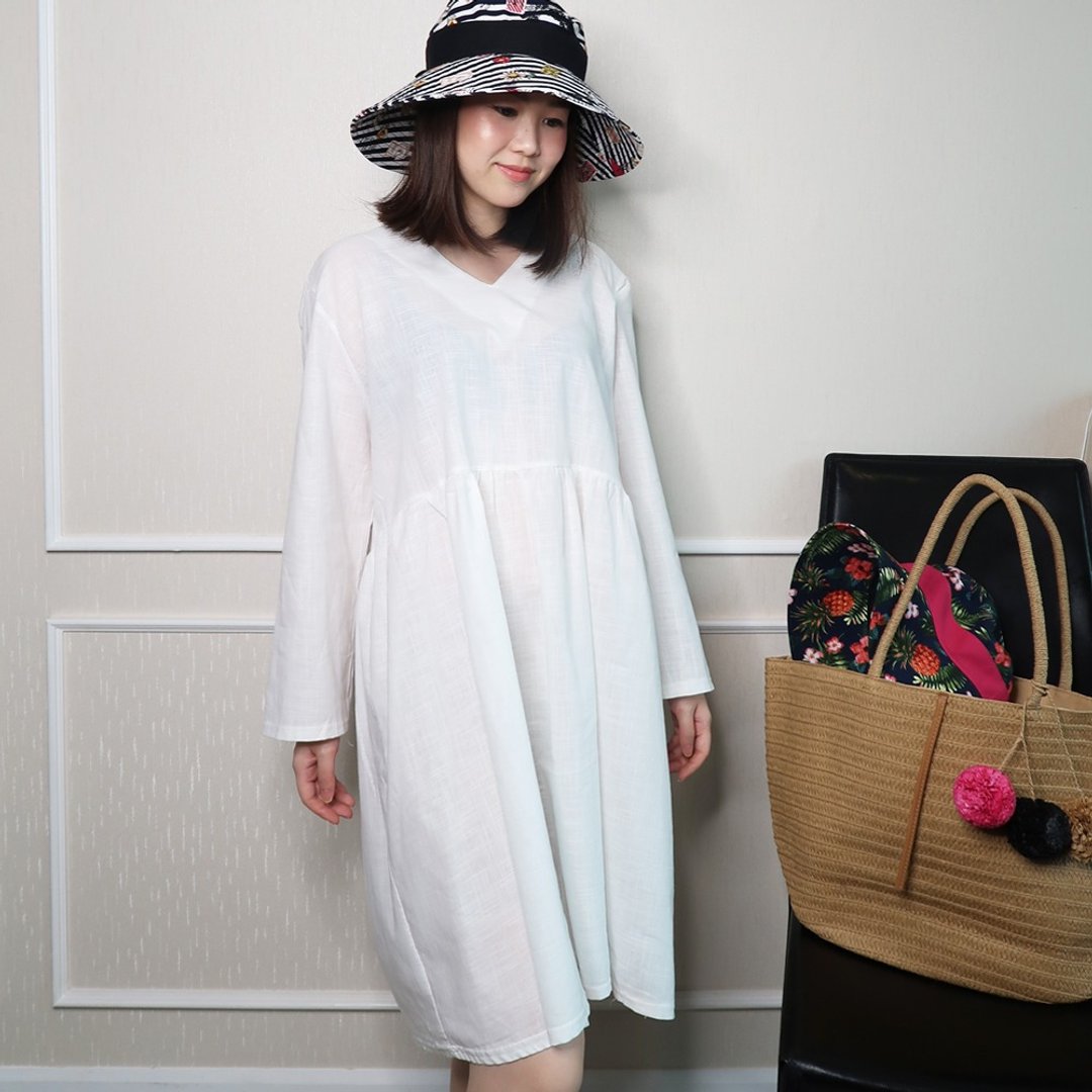 ATIPA Free Size连衣裙Leska White - 帽子 - 其他材质 白色