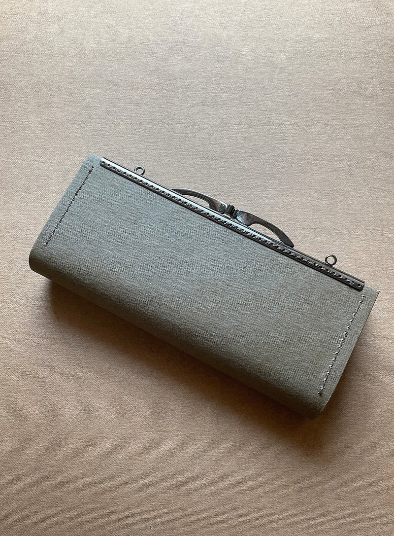 - 纸皮革口金长夹 /-*栗棕*2025新品*素食纸皮革 - 皮夹/钱包 - 纸 卡其色