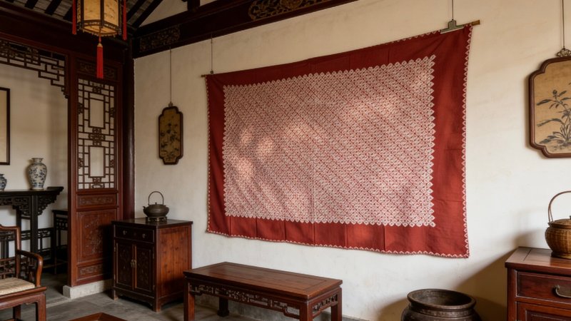 云南扎染植物染桌巾/挂布 - 餐垫/桌巾 - 棉．麻 红色