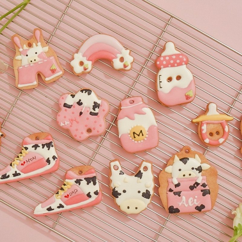 牛宝宝 收涎饼干 糖霜饼干 女孩版 - 手工饼干 - 新鲜食材 
