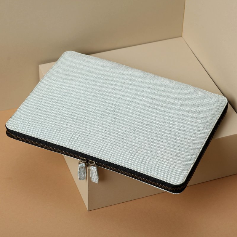 Leather Laptop Case with Zippers - 电脑包 - 聚酯纤维 