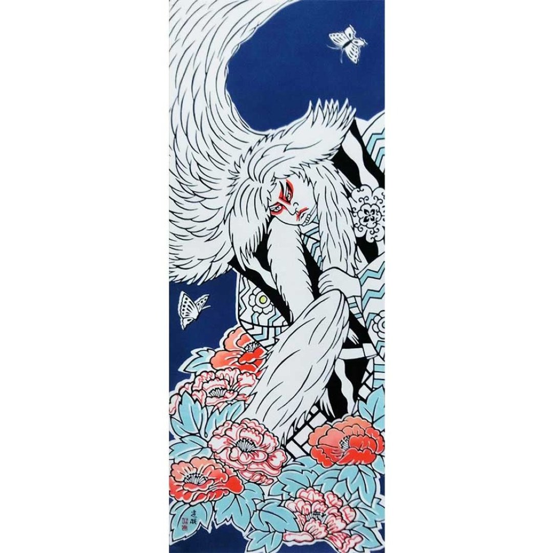 日本职人手工注染手拭巾 - 镜狮子 - 海报/装饰画/版画 - 棉 