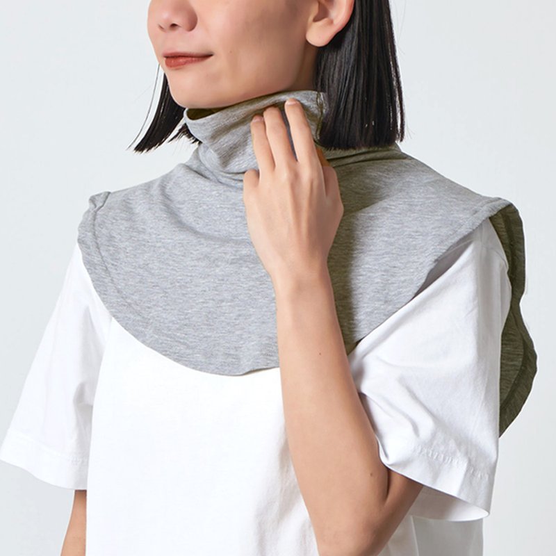 有机棉, 韩国时尚, 女款颈部保暖套, 赛博庞克服饰 - 丝巾 - 棉．麻 灰色