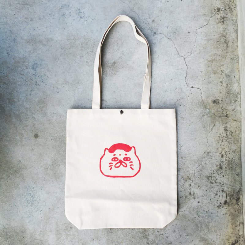 L款秋日大提袋-回蒙五郎(萤光粉) - 侧背包/斜挎包 - 棉．麻 粉红色