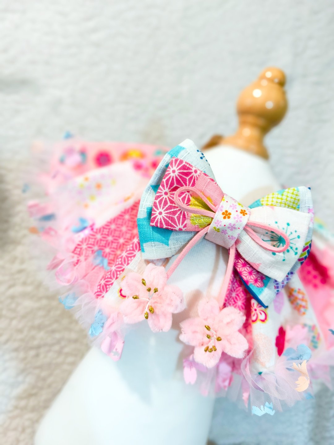 Sakura 和风 樱花 造型颈饰 颈项 collar - 衣/帽 - 棉 粉红色