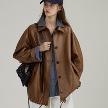 北欧Vintage 环保皮肌理感皮衣外套