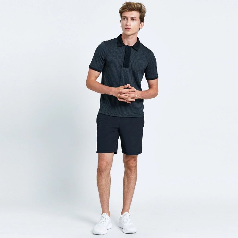 经典条纹POLO衫 - 男装衬衫 - 聚酯纤维 黑色