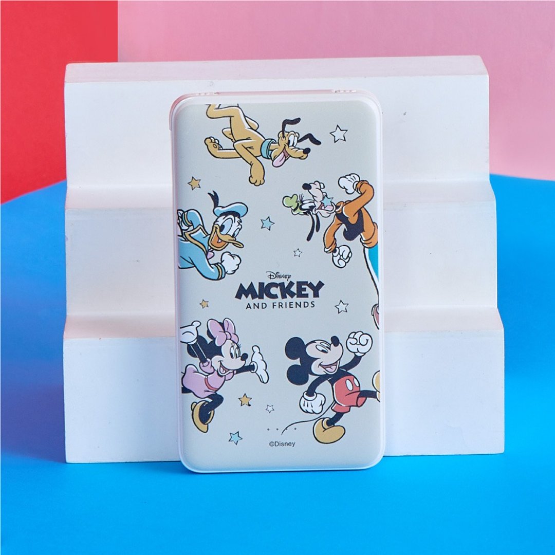 Disney经典-角色绕圈圈双线快充10000mAh行动电源 - 充电宝/传输线 - 塑料 多色