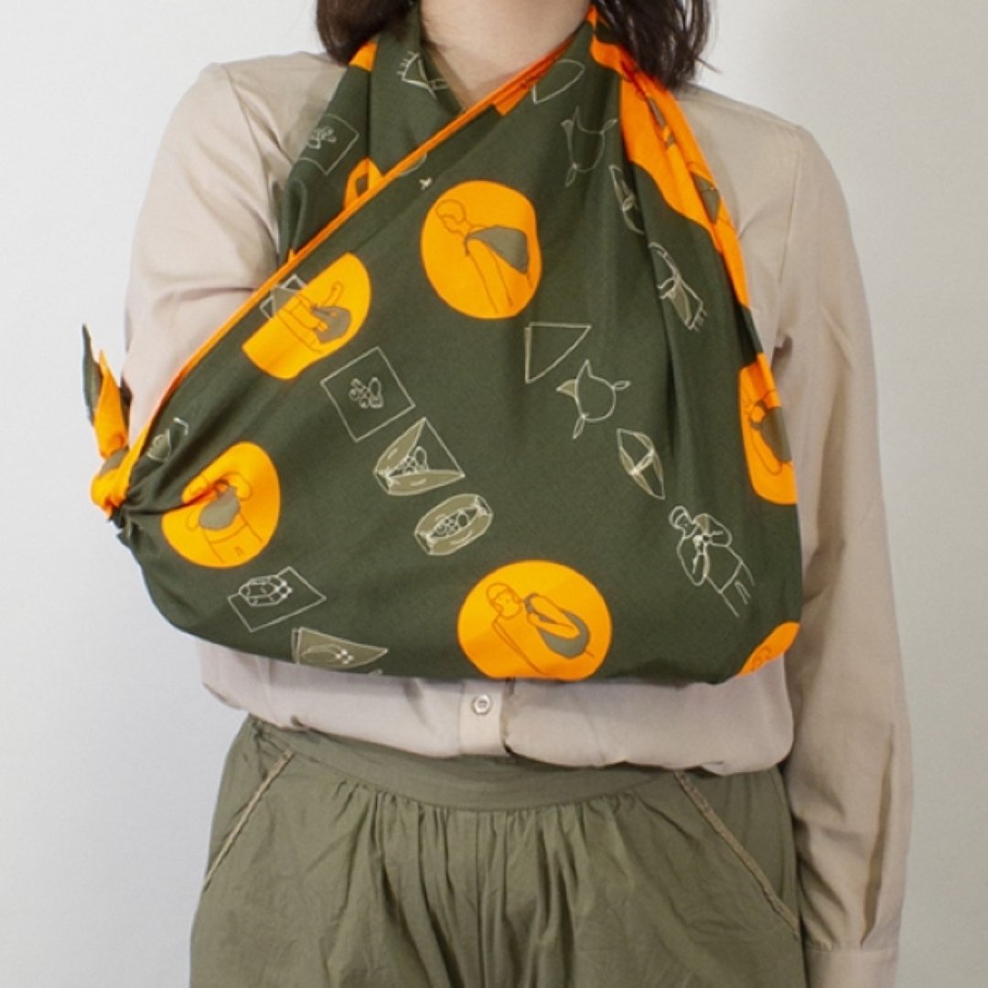 京都风吕敷包巾 - 三巾-How To 急难救助巾 (防泼水) - 其他 - 其他人造纤维 橘色