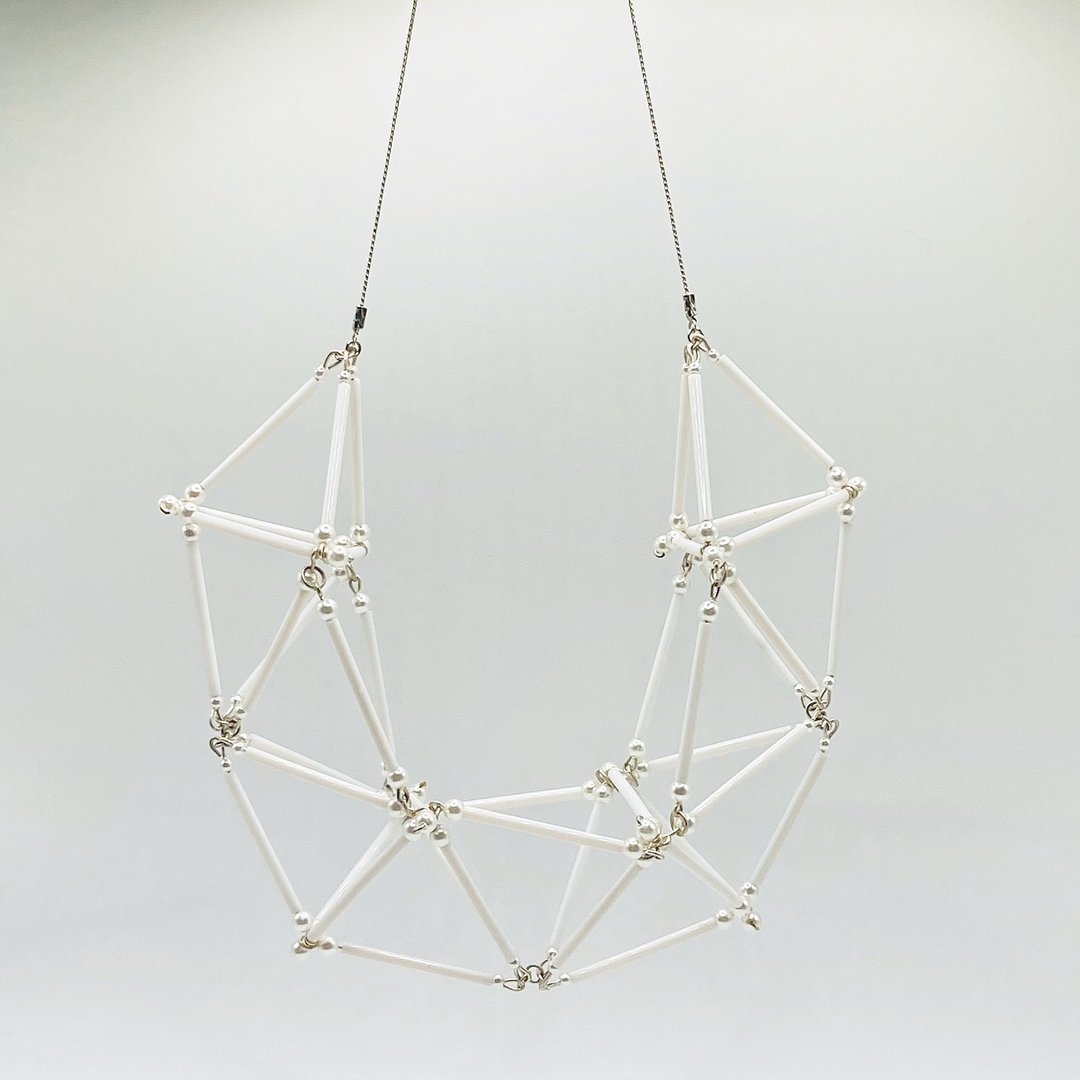 3D Huge NECKLACE【White】 - 项链 - 玻璃 白色