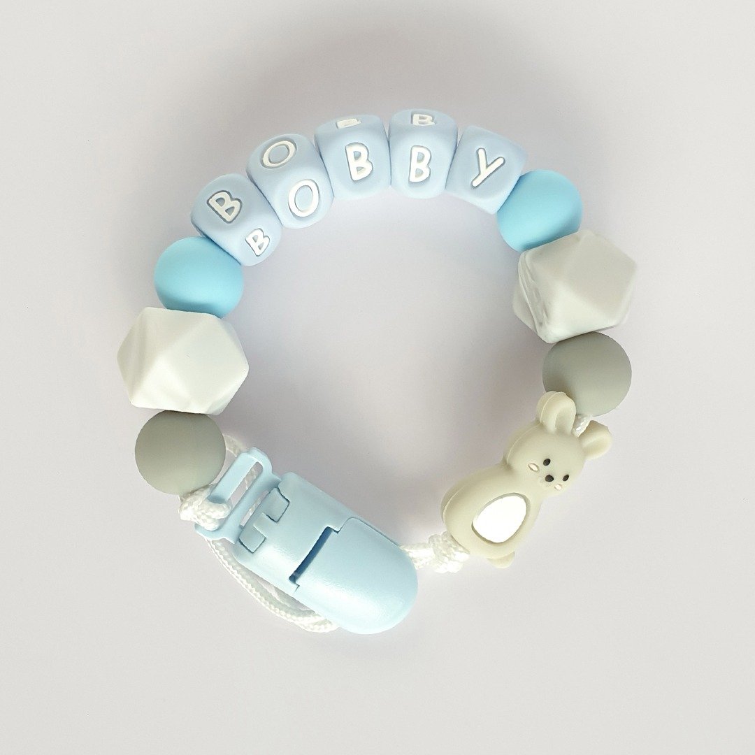 定制化 27厘米 BOBBY 兔子 奶嘴链 - 玩具/玩偶 - 其他材质 蓝色