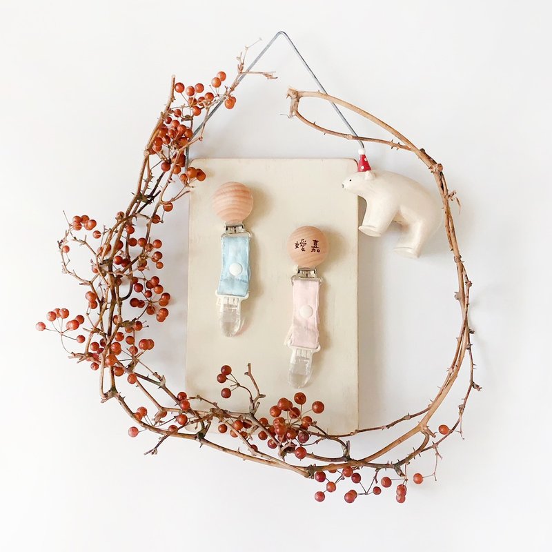 法式马卡龙 可拆式有机棉手作万用夹、口水巾夹(短版)(可客制) - 围嘴/口水巾 - 棉．麻 多色