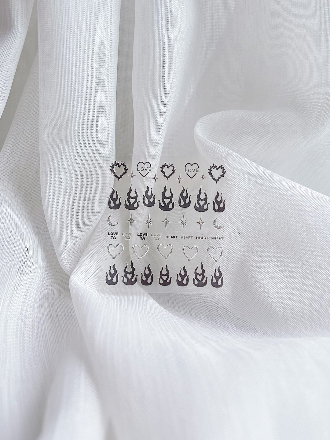Spicy Heart Nail Stickers 火辣爱心造型小贴纸 - 指甲油/指甲贴 - 纸 黑色